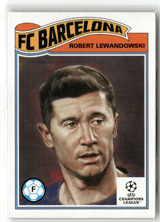 Fußball Robert Lewandowski 2022-23 Topps UEFA Champions League #562 FC Barcelona Trading Card Original