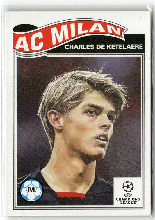 Fußball Charles De Ketelaere 2022-23 Topps UEFA Champions League Living Set #522 AC Milan Trading Card Original