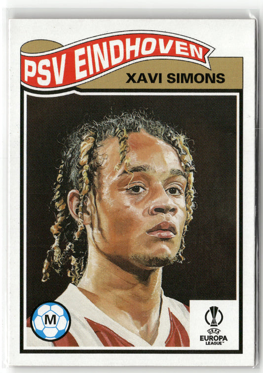 Fußball Xavi Simons 2022-23 Topps UEFA Europa League #516 PSV Eindhoven Trading Card Original