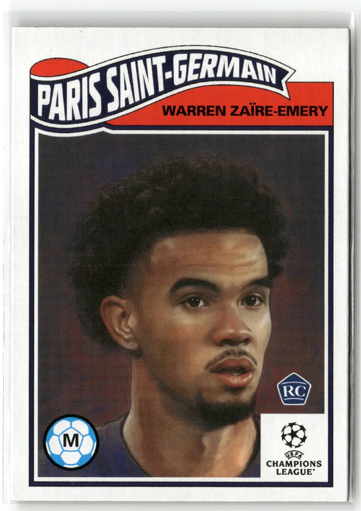 Fußball Warren Zaïre-Emery 2022-23 Topps UEFA Champions League Living Set #556 Paris Saint-Germain Rookie Card RC Trading Card Original