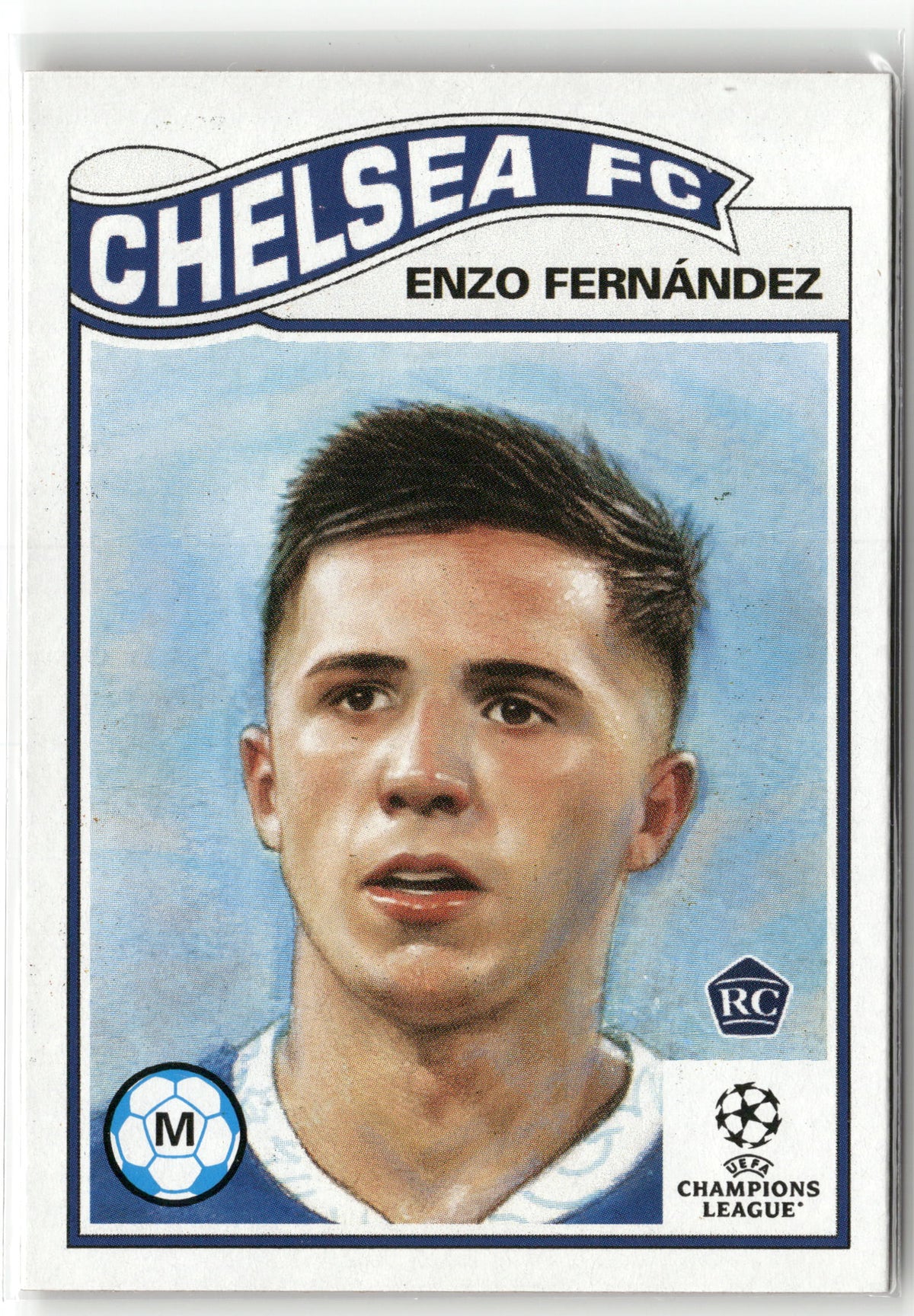 Fußball Enzo Fernández 2022-23 Topps UEFA Champions League Living Set #513 Chelsea FC Rookie Card RC Trading Card Original