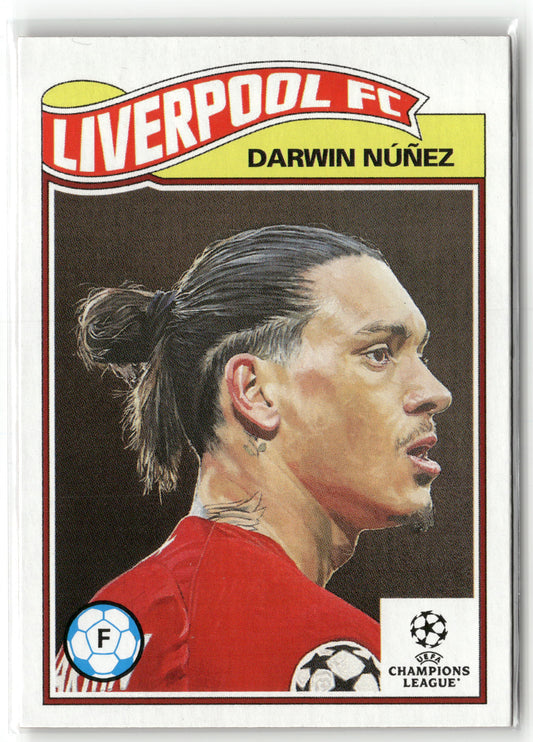 Fußball Darwin Núñez Topps UEFA Champions League Living Set 2022-23 #546 Liverpool FC Trading Card Original