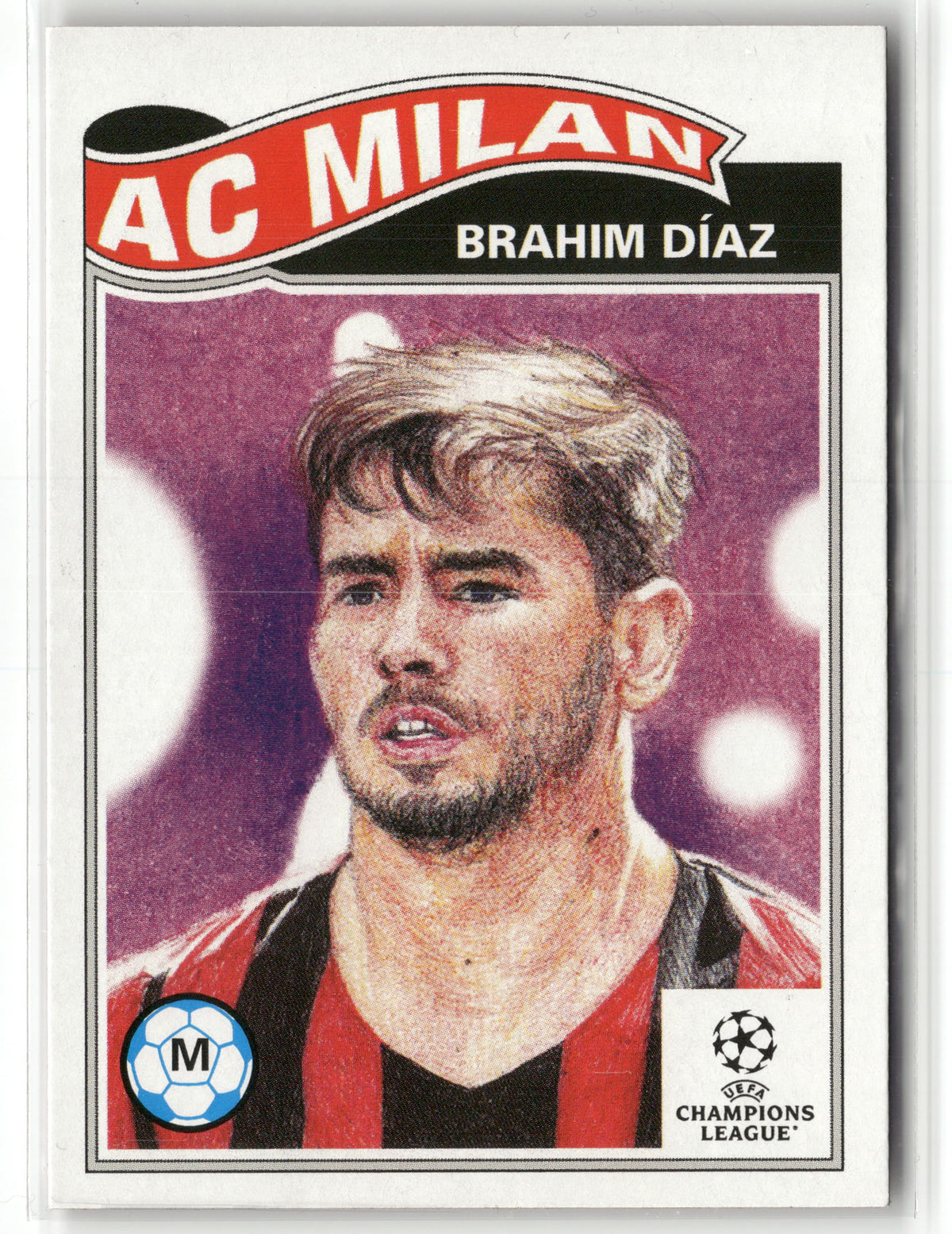 Fußball Brahim Díaz Topps UEFA Champions League Living Set 2022 #494 AC Milan Trading Card Original