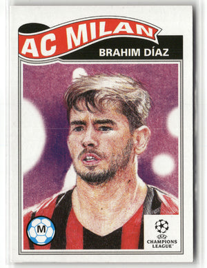Fußball Brahim Díaz Topps UEFA Champions League Living Set 2022 #494 AC Milan Trading Card Original