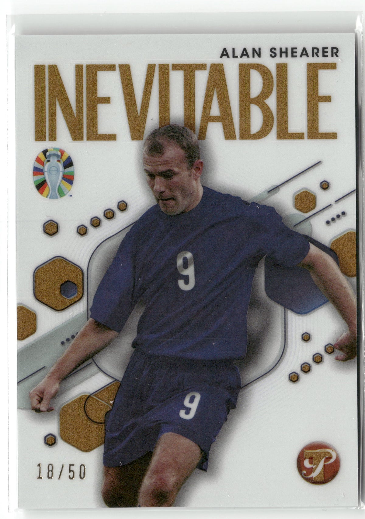Fußball Alan Shearer Topps Pristine Road to UEFA Euro 2024 2023 #IV-AS Inevitable Gold /50 England Trading Card Original
