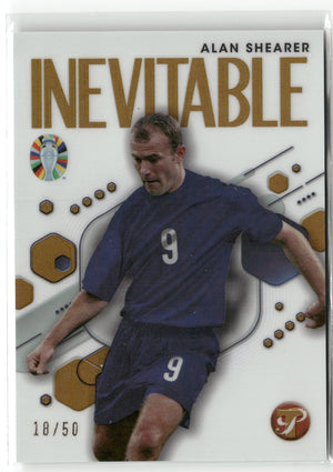 Fußball Alan Shearer Topps Pristine Road to UEFA Euro 2024 2023 #IV-AS Inevitable Gold /50 England Trading Card Original