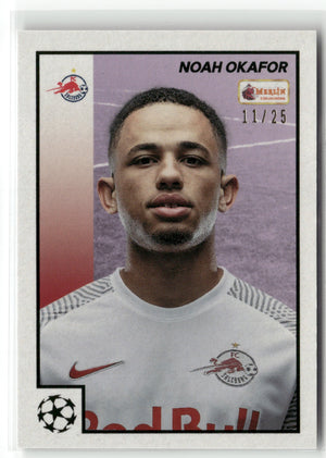 Fußball Noah Okafor Topps Merlin Heritage 97 Card Collection 2022-23 #87 Purple /25 FC Salzburg Trading Card Original