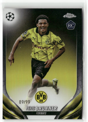 Fußball Paris Brunner 2024-25 Topps Chrome UEFA Champions League #44 Borussia Dortmund Rookie Card RC Trading Card Original