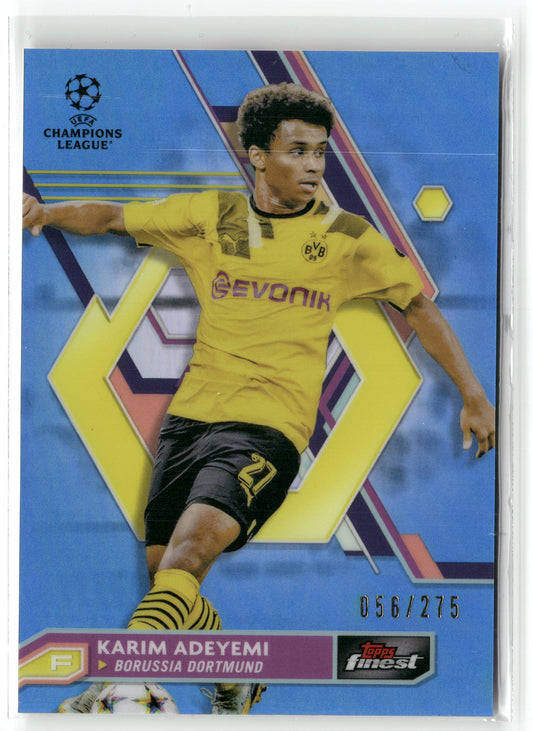 Fußball Karim Adeyemi Topps Finest UEFA Champions League 2022-23 #31 Light Blue /275 Borussia Dortmund Trading Card Original
