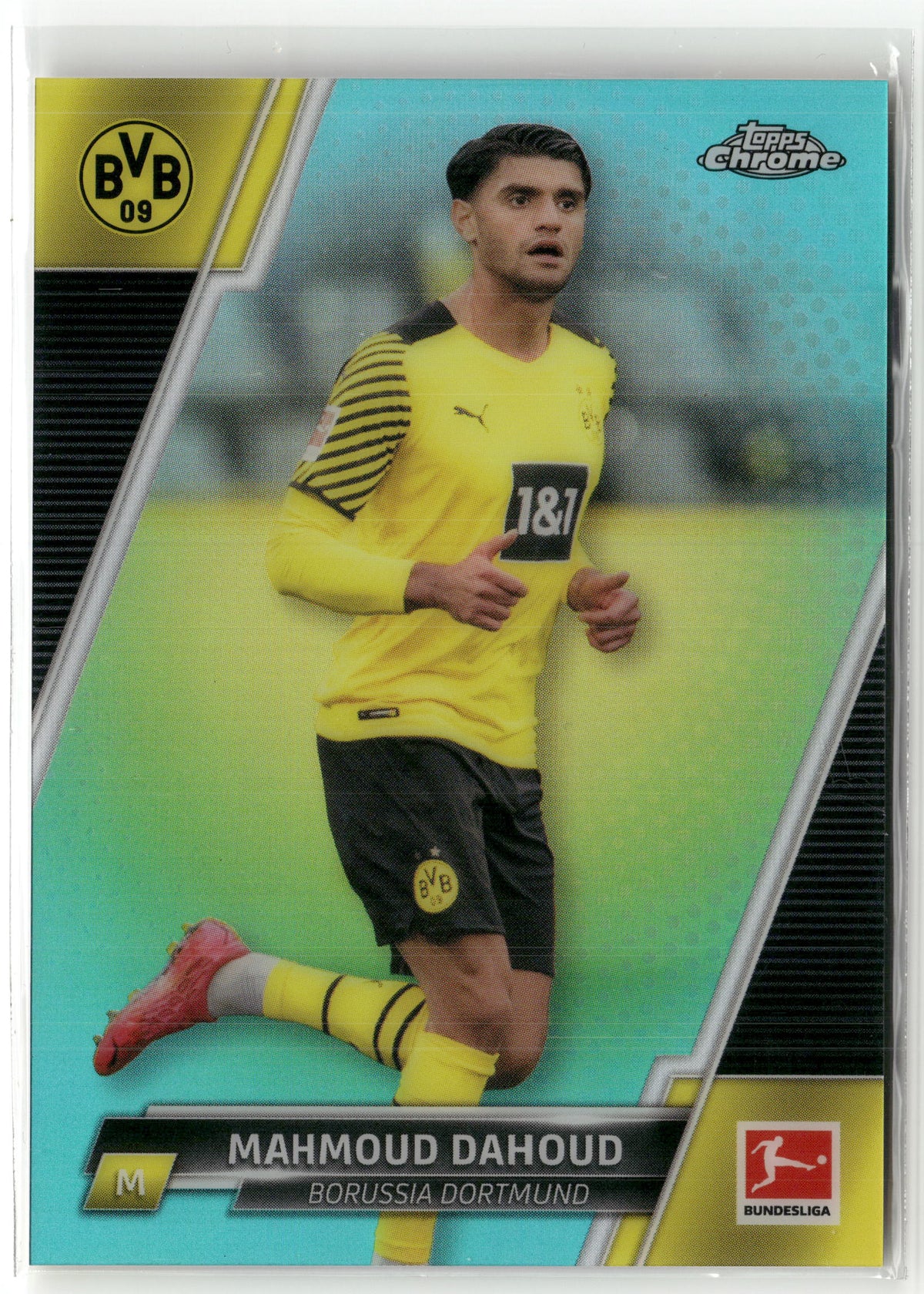 Fußball Mahmoud Dahoud 2021-22 Topps Chrome Bundesliga #33 True Aqua /275 Borussia Dortmund Trading Card Original