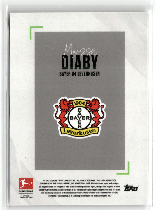 Fußball Moussa Diaby 2022-23 Topps Bundesliga Stars of the Season Silver Holo /99 Bayer 04 Leverkusen Trading Card Original