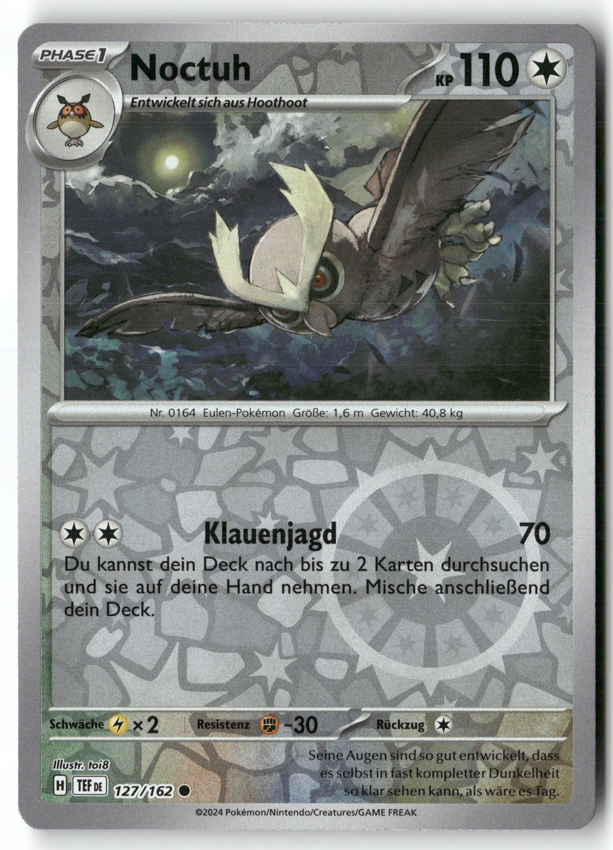 2024 Temporal Forces Noctuh #127/162 Common Pokémon TCG