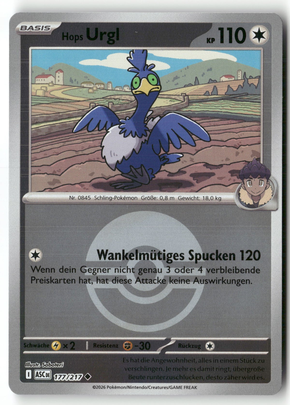 2026 Erhabene Helden Hops Urgl #177/217 Common Pokémon TCG