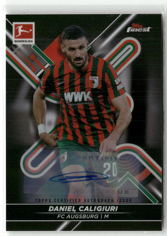Fußball Daniel Caligiuri 2021-22 Topps Finest Bundesliga #2 Black Auto /250 FC Augsburg Trading Card Original