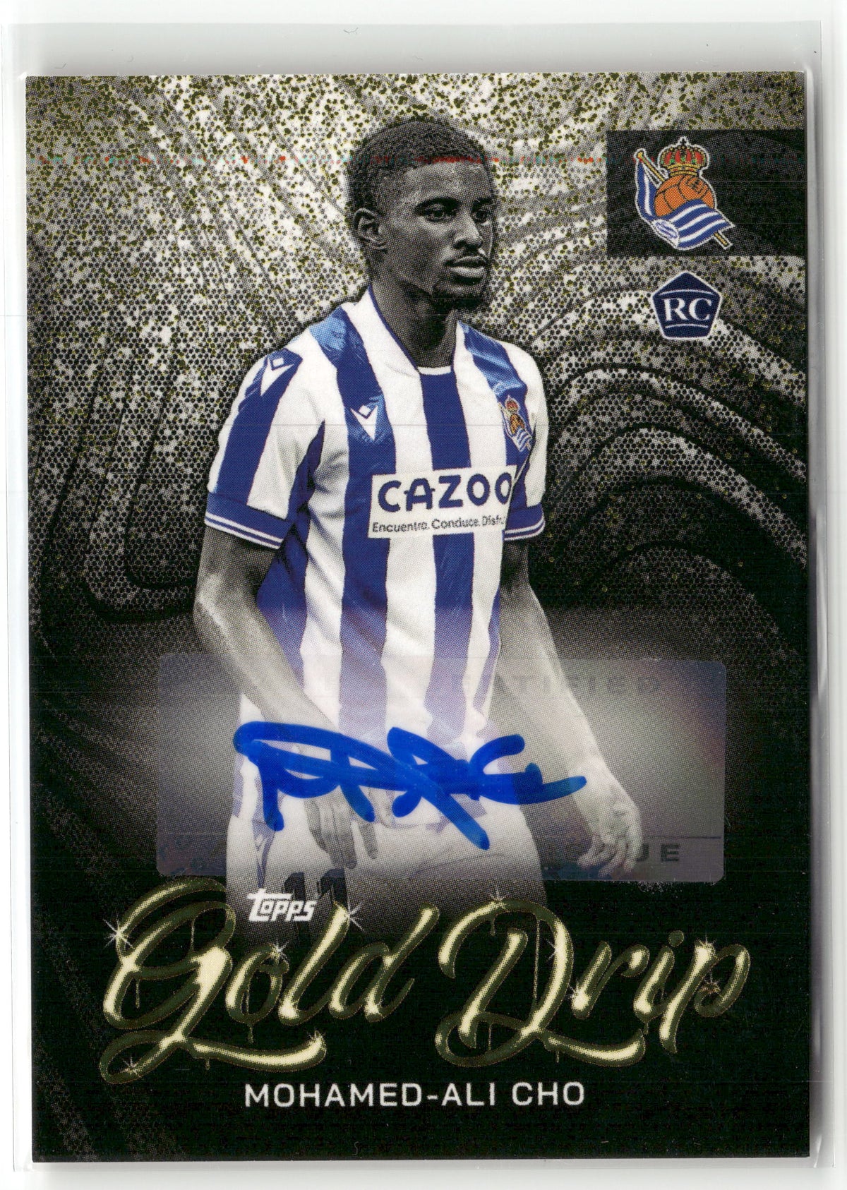 Fußball Mohamed-Ali Cho 2022-23 Topps Real Sociedad Team Set Gold Drip #GD-MC Rookie Auto Real Sociedad Rookie Card RC Trading Card Original