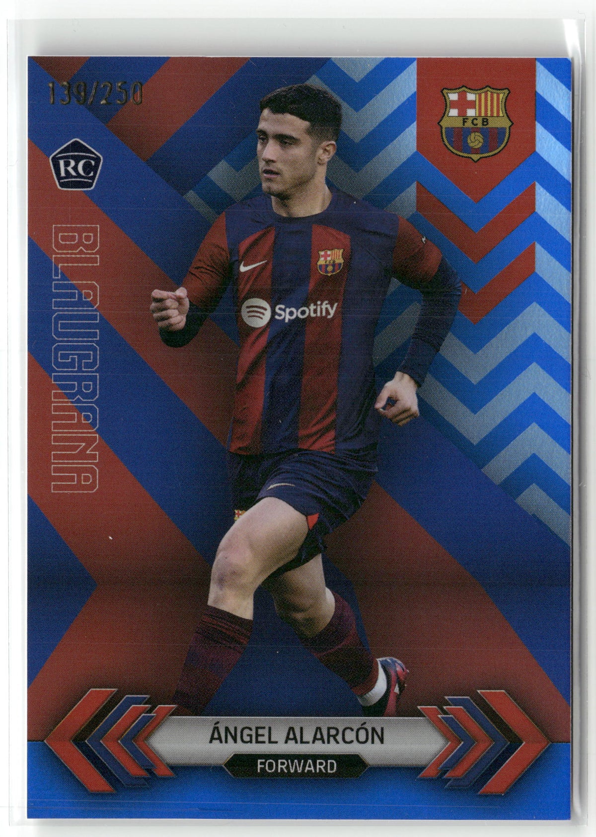 Fußball Ángel Alarcón 2024 Topps FC Barcelona Blaugrana #BL-2 /250 FC Barcelona Rookie Card RC Trading Card Original