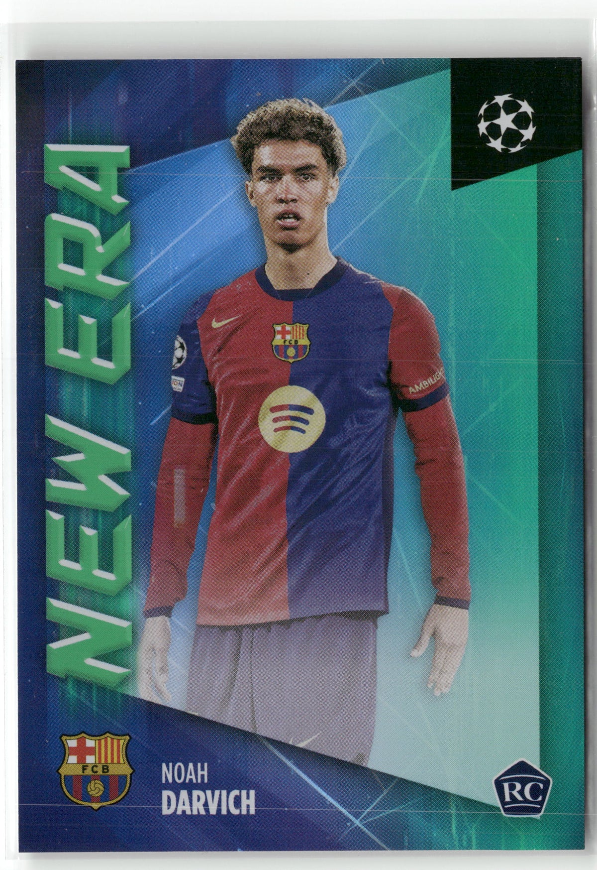 Fußball Noah Darvich 2024-25 Topps UEFA Champions League #NE-9 Blue Green /99 FC Barcelona Rookie Card RC Trading Card Original