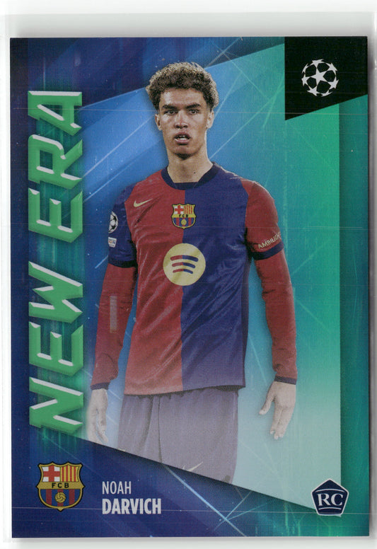 Fußball Noah Darvich 2024-25 Topps UEFA Champions League #NE-9 Blue Green /99 FC Barcelona Rookie Card RC Trading Card Original