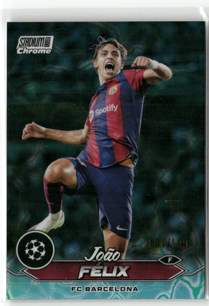Fußball João Félix 2024 Topps Stadium Club Chrome UEFA Champions League #57 /199 FC Barcelona Trading Card Original
