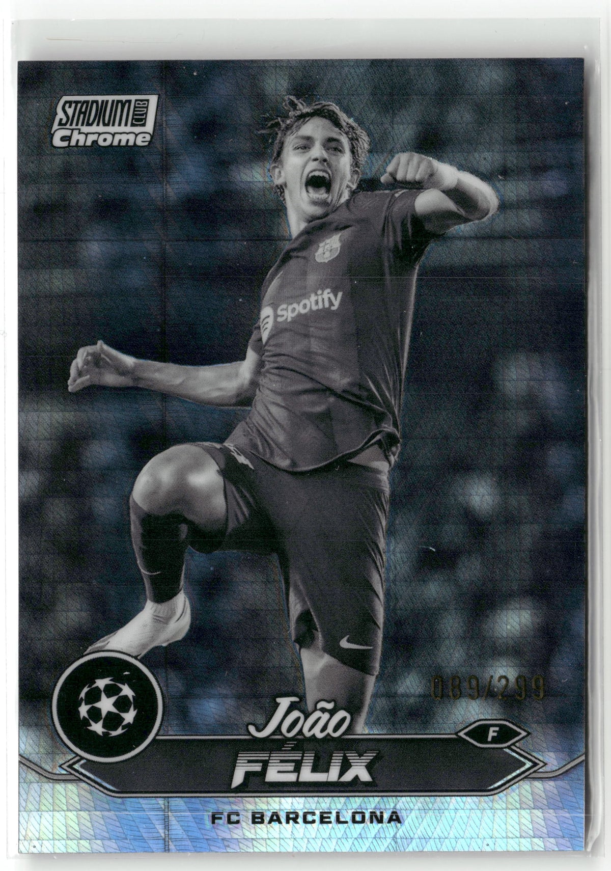 Fußball João Félix 2023-24 Topps Stadium Club Chrome UEFA Champions League #57 Hyper Prism /299 FC Barcelona Trading Card Original
