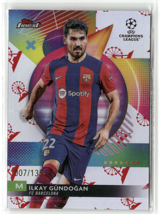 Fußball Ilkay Gündoğan 2023-24 Topps Finest UEFA Champions League #85 /135 FC Barcelona Trading Card Original