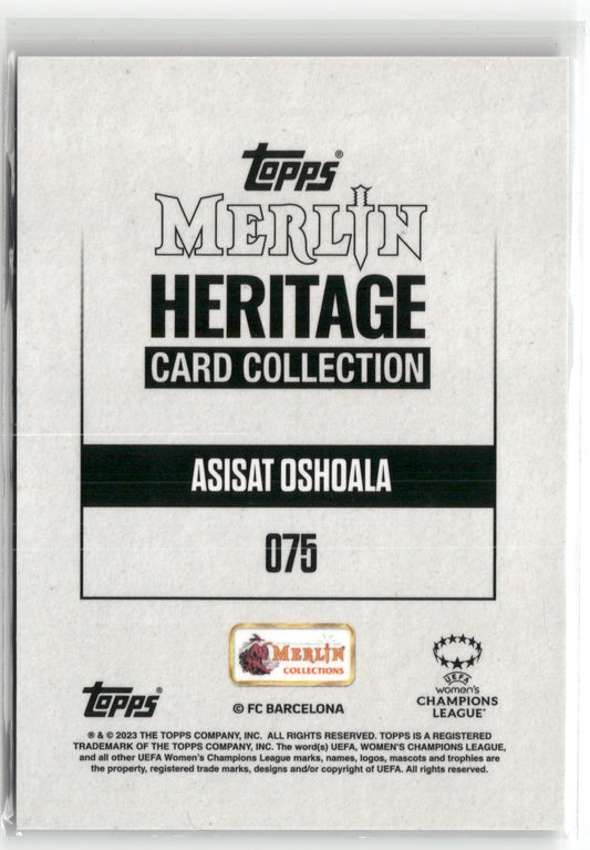 Fußball Asisat Oshoala Topps Merlin Heritage Card Collection 2023 #075 Purple /99 FC Barcelona Trading Card Original