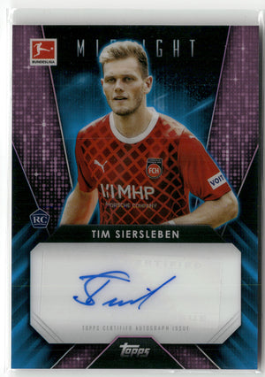 Fußball Tim Siersleben 2023-24 Topps Midnight Bundesliga #GG-TS Rookie Auto 1. FC Heidenheim 1846 Rookie Card RC Trading Card Original