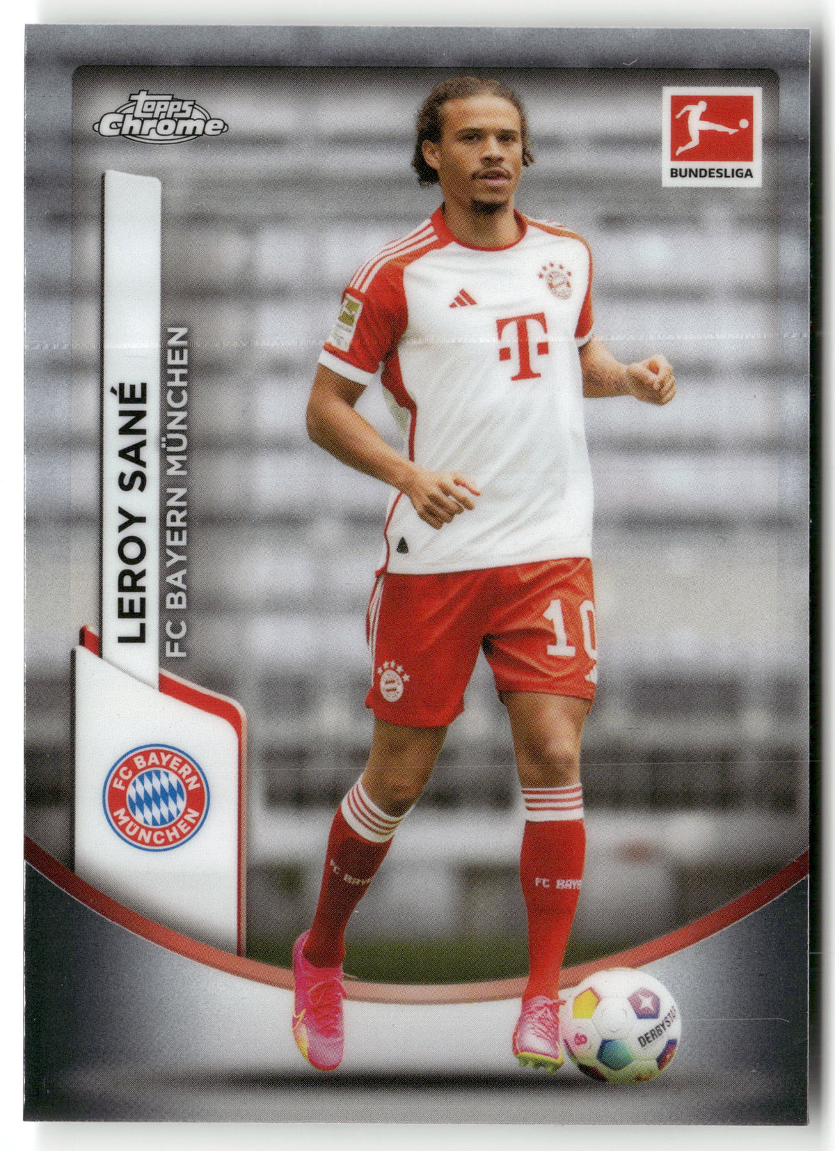 Fußball Leroy Sané 2023-24 Topps Chrome Bundesliga #84 FC Bayern München Trading Card Original