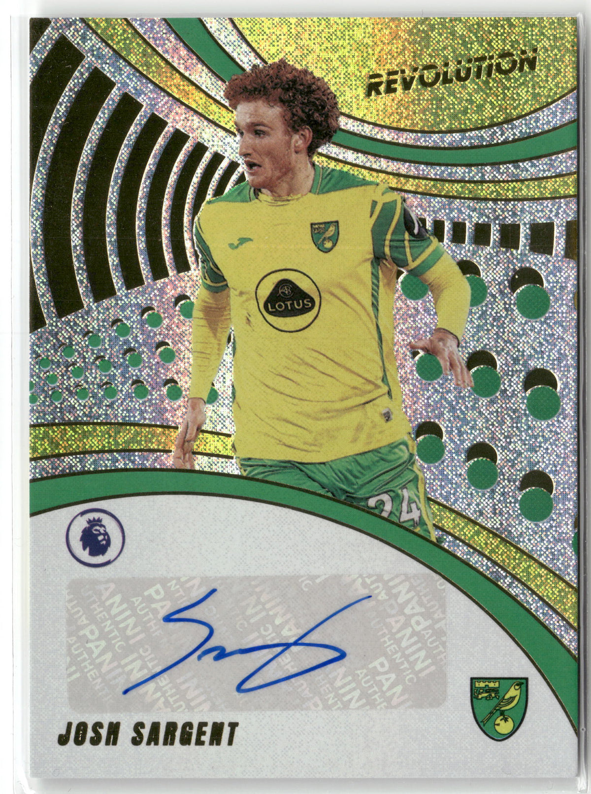 Fußball Josh Sargent 2021-22 Panini Revolution Premier League Soccer #A-JST Norwich City Trading Card Original
