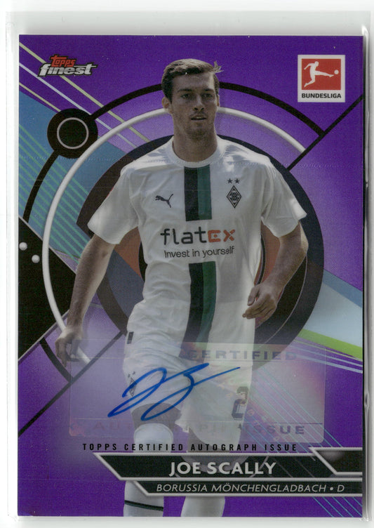 Fußball Joe Scally 2022-23 Topps Finest Bundesliga #112 True Purple Auto /99 Borussia Mönchengladbach Trading Card Original