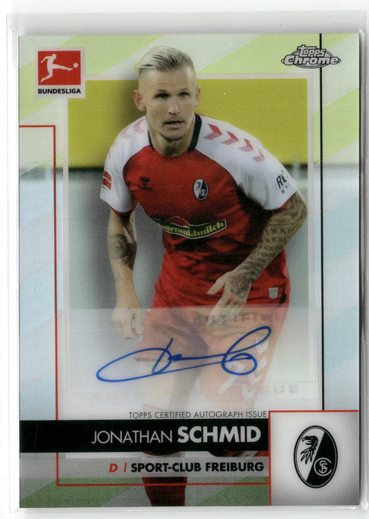 Fußball Jonathan Schmid 2020-21 Topps Chrome Bundesliga #BCA-JSC Auto Sport-Club Freiburg Trading Card Original