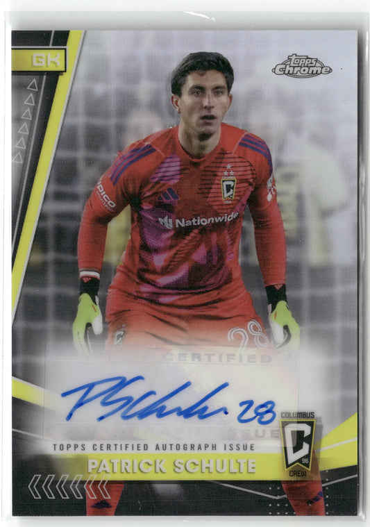 Fußball Patrick Schulte 2024 Topps Chrome Major League Soccer #CA-PS Base Auto Columbus Crew Trading Card Original