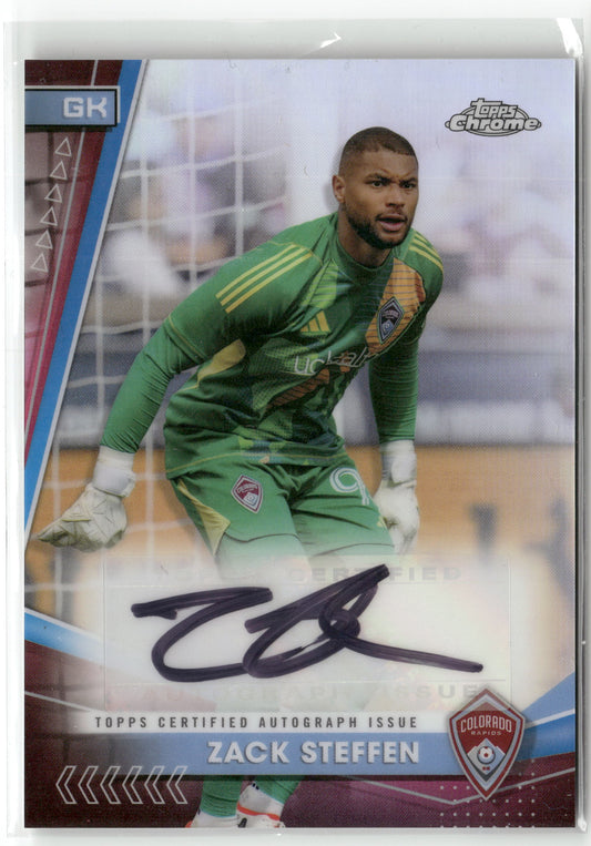 Fußball Zack Steffen 2024 Topps Chrome Major League Soccer #CA-ZS Base Auto Colorado Rapids Trading Card Original
