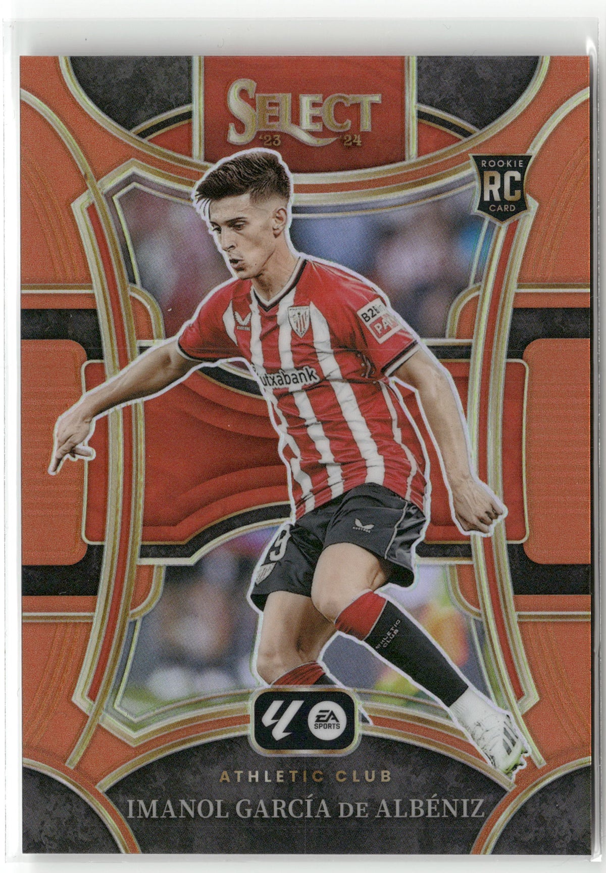 Fußball Imanol García de Albéniz 2023-24 Panini Select La Liga Soccer #104 Mezzanine Orange Prizm /50 Athletic Club Rookie Card RC Trading Card Original