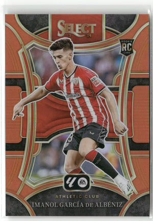 Fußball Imanol García de Albéniz 2023-24 Panini Select La Liga Soccer #104 Mezzanine Orange Prizm /50 Athletic Club Rookie Card RC Trading Card Original