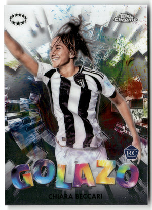 Fußball Chiara Beccari 2025 Topps Chrome UEFA Women's Champions League #G-10 Juventus Rookie Card RC Trading Card Original