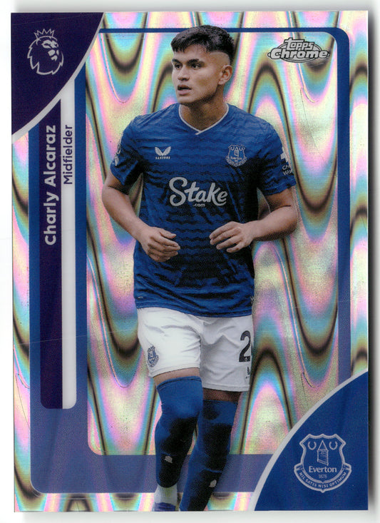 Pokémon TCG Charly Alcaraz 2025-26 Topps Chrome Premier League #81 Raywave Everton Trading Card Original