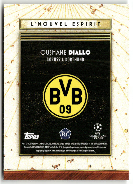 Pokémon TCG Ousmane Diallo Topps Deco UEFA Champions League 2024-25 L'Nouvel Espirit Borussia Dortmund Rookie Card RC Trading Card Original