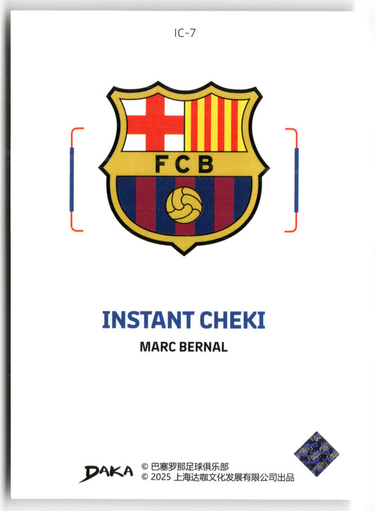 Pokémon TCG Marc Bernal DAKA FC Barcelona Instant Cheki 2025 #IC-7 Faksimile Auto FC Barcelona Trading Card Original