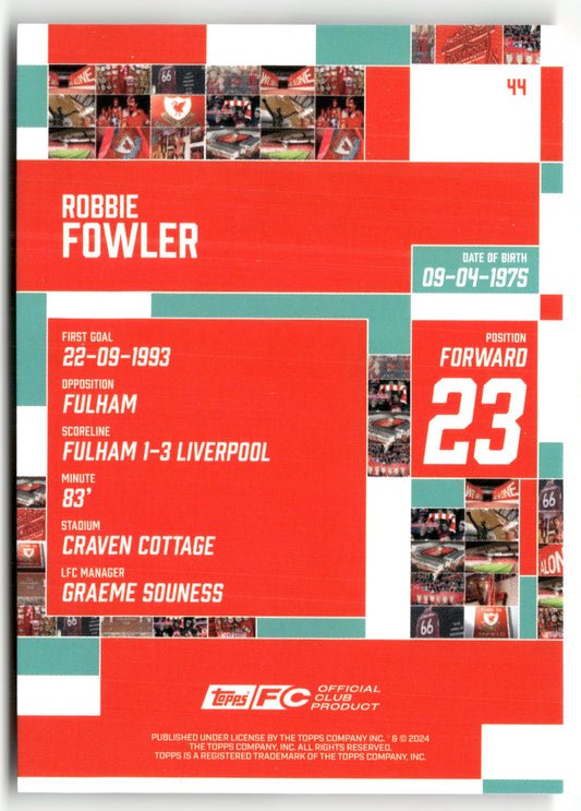 Pokémon TCG Robbie Fowler Topps FC Liverpool 2024 #44 Liverpool Trading Card Original