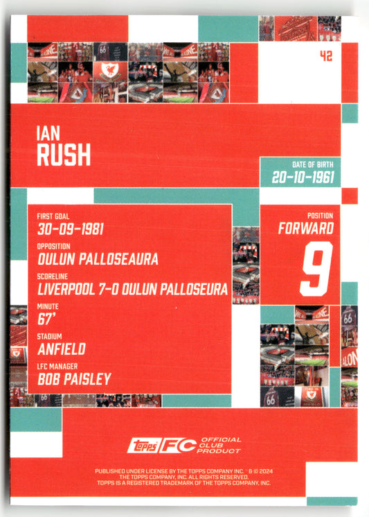 Pokémon TCG Ian Rush Topps FC Liverpool 2024 #42 Liverpool FC Trading Card Original