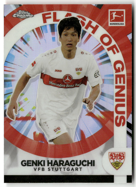 Pokémon TCG Genki Haraguchi Topps Chrome Bundesliga 2022-23 #FG-GHA Flash of Genius VfB Stuttgart Trading Card Original