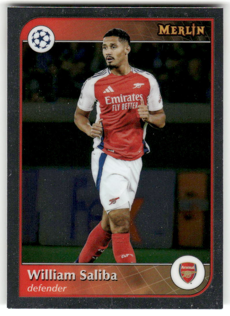 Fußball William Saliba 2024-25 Topps Merlin UEFA Champions League #12 Arsenal FC Trading Card Original