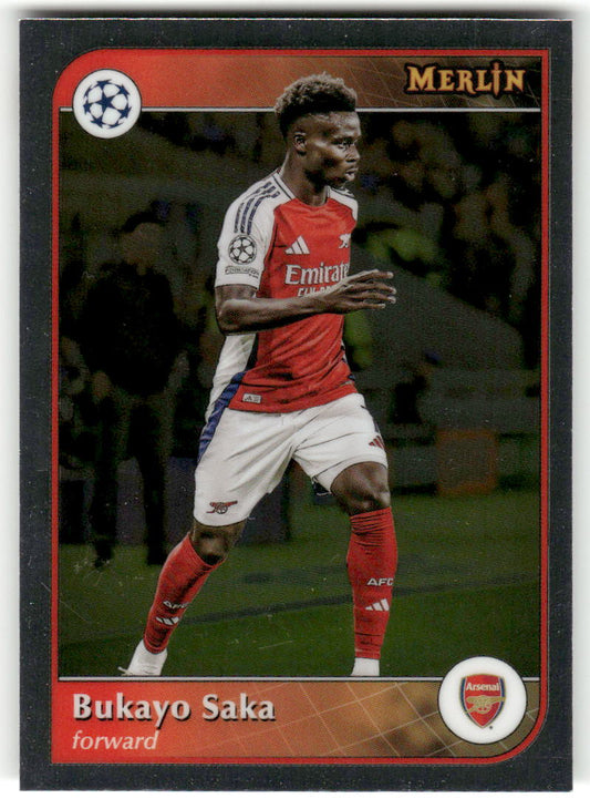 Fußball Bukayo Saka 2024-25 Topps Merlin UEFA Champions League #7 Arsenal FC Trading Card Original