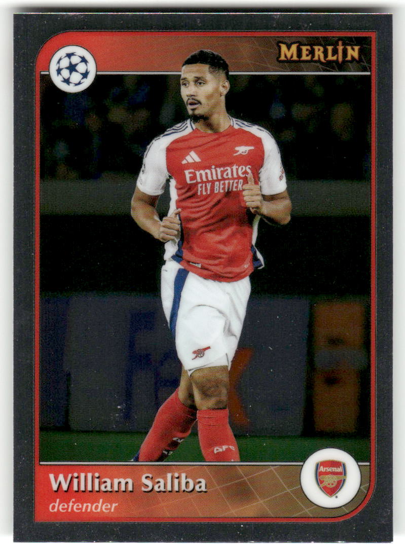 Fußball William Saliba 2024-25 Topps Merlin UEFA Champions League #12 Arsenal FC Trading Card Original