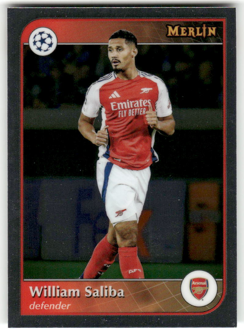 Fußball William Saliba 2024-25 Topps Merlin UEFA Champions League #12 Arsenal FC Trading Card Original