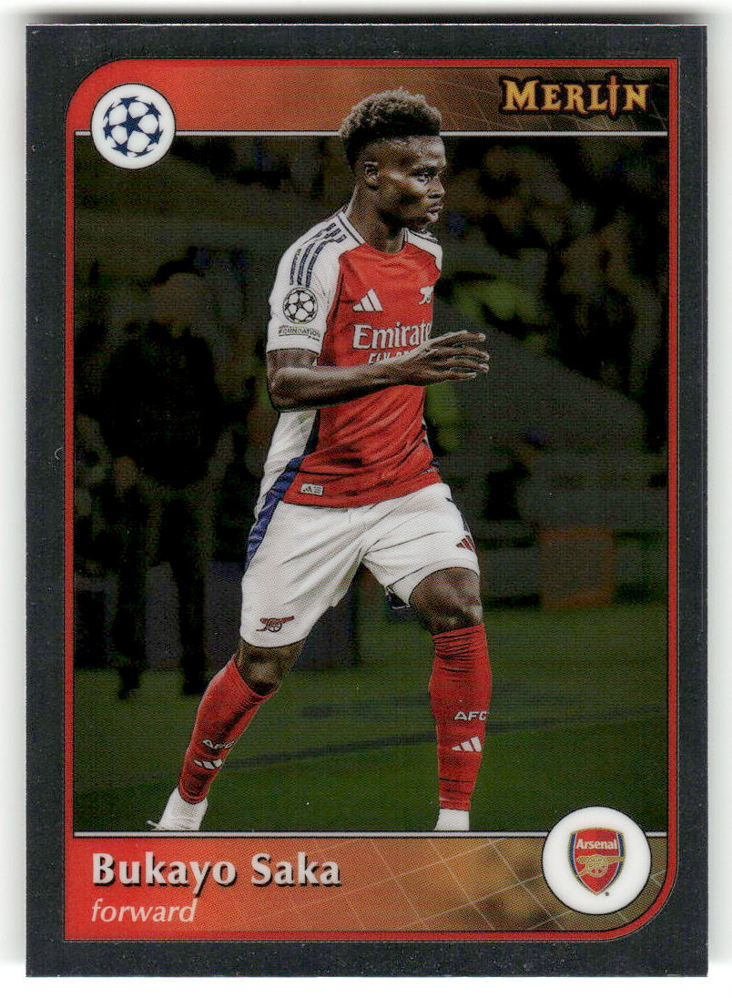 Fußball Bukayo Saka 2024-25 Topps Merlin UEFA Champions League #7 Arsenal FC Trading Card Original