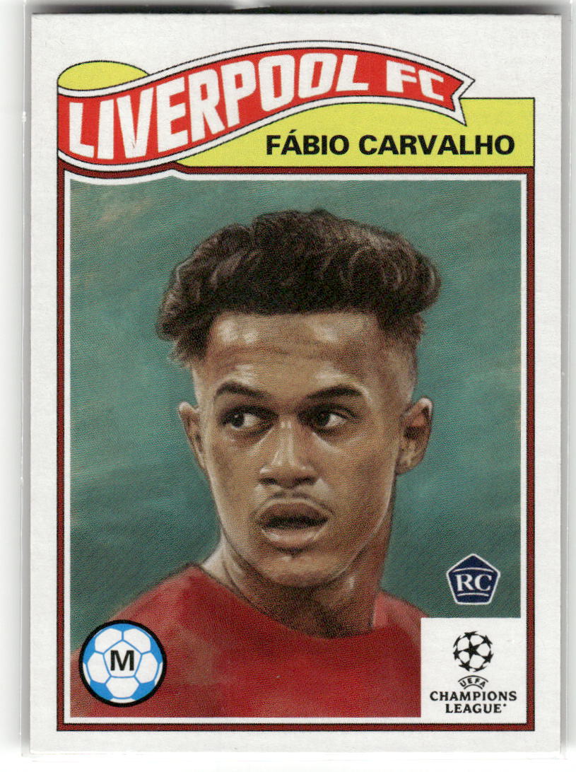 Fußball Fábio Carvalho Topps UEFA Champions League Living Set 2022-23 #520 Liverpool FC Rookie Card RC Trading Card Original