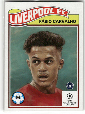 Fußball Fábio Carvalho Topps UEFA Champions League Living Set 2022-23 #520 Liverpool FC Rookie Card RC Trading Card Original