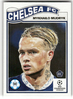 Fußball Mykhailo Mudryk Topps UEFA Champions League Living Set 2023 #518 Chelsea FC Rookie Card RC Trading Card Original